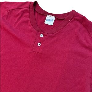 Vintage BIKE Men’s Button Jersey Style T-Shirt Size XL Maroon‎ USA Made